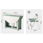 Solid wood folding dining set with smooth surface, easy mobility, and stable design