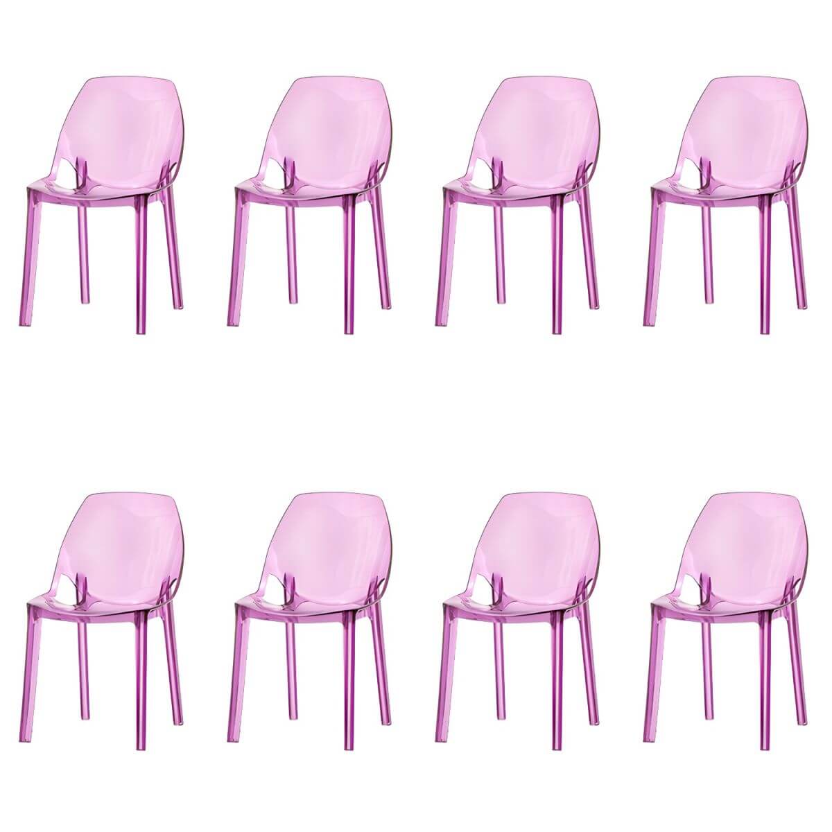 Armless acrylic side Parsons dining chair for indoor home use