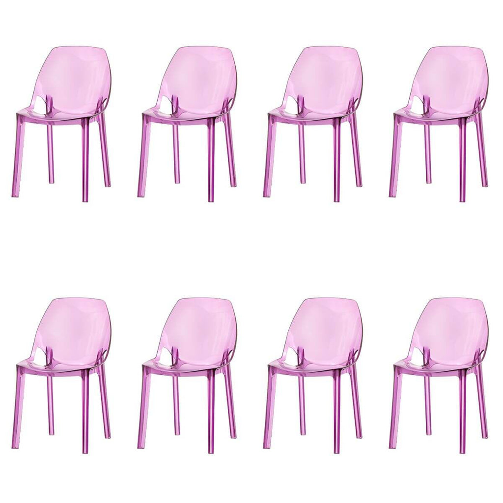 Armless acrylic side Parsons dining chair for indoor home use