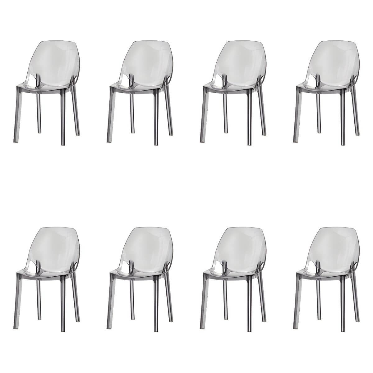 Armless acrylic side Parsons dining chair for indoor home use