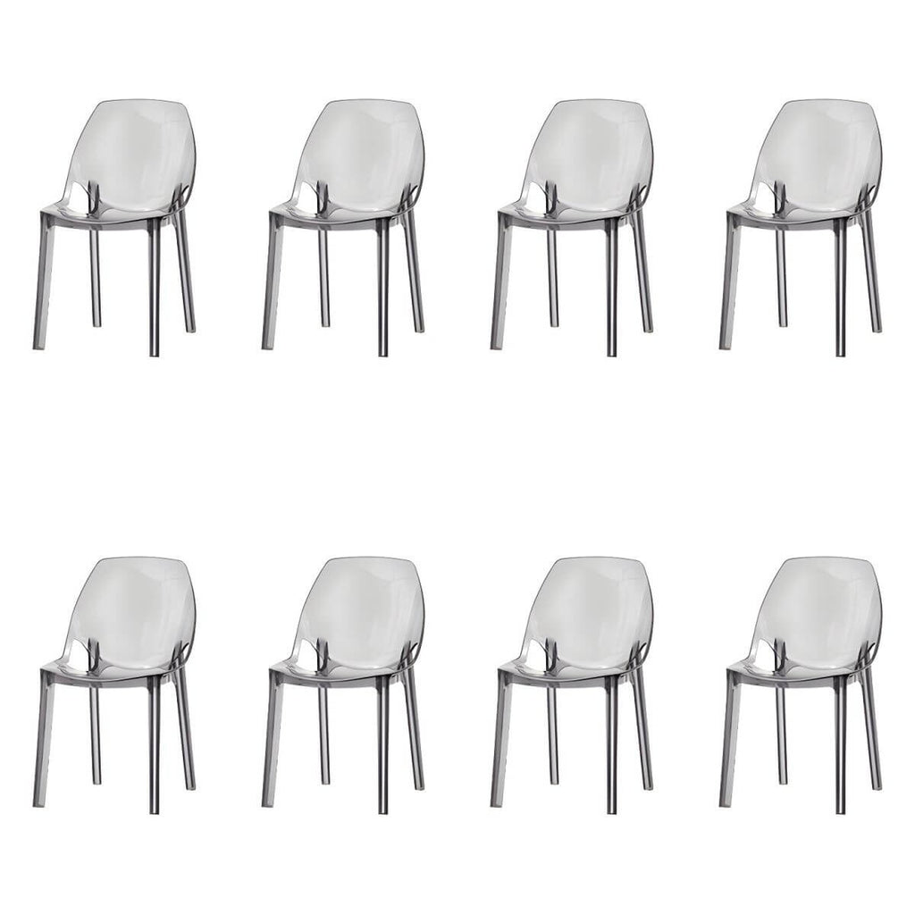 Armless acrylic side Parsons dining chair for indoor home use