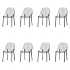 Armless acrylic side Parsons dining chair for indoor home use