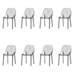 Home Indoor Armless Dining Chairs Acrylic Side Parsons Chair Dining Chairs