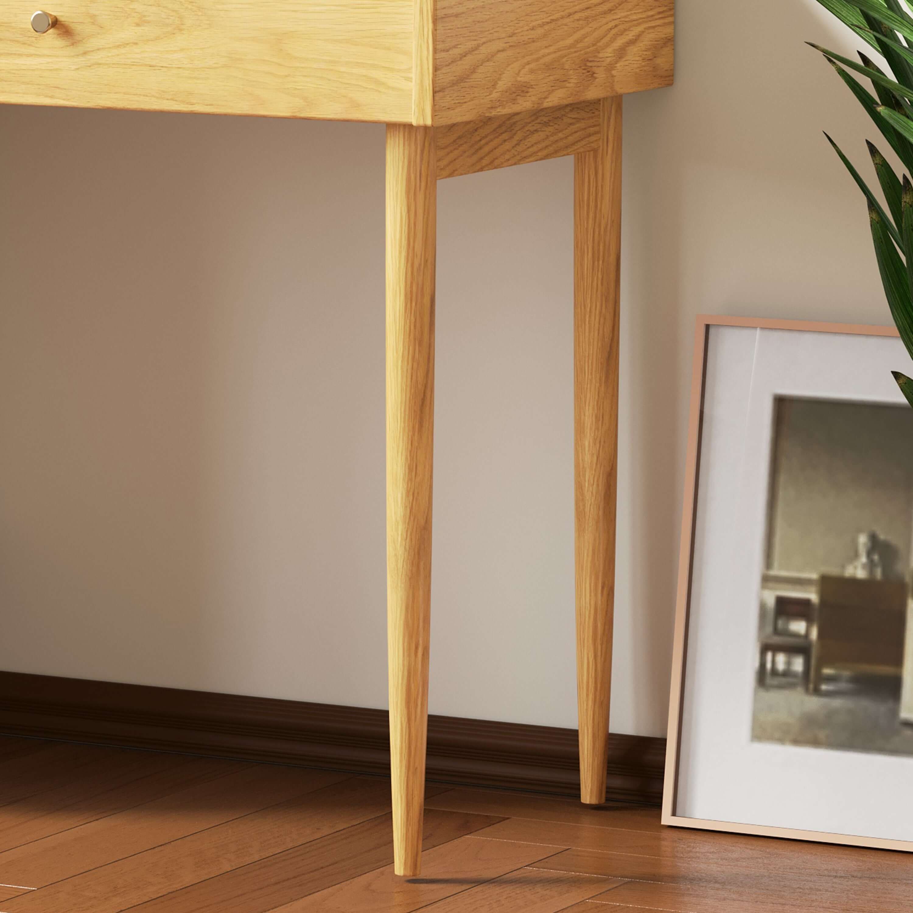 Wooden makeup vanity dressing table with practical drawer and cabinet for storage