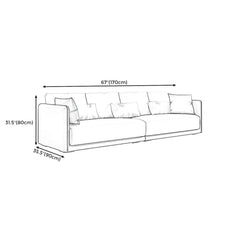Polyester Modern Sofa 35"W Square Arm Sofa Sofa with Bolster Pillows for Living Room Sofa