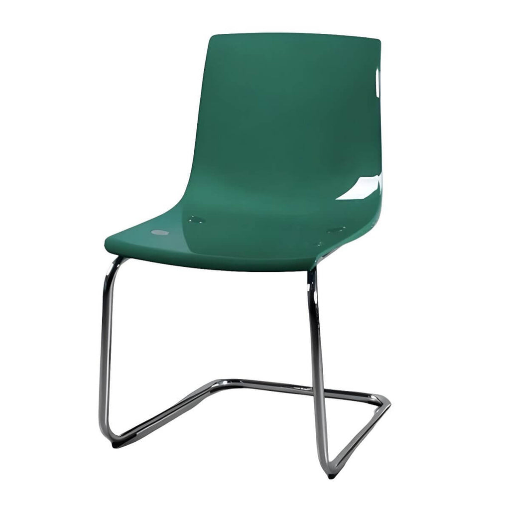 Scandinavian style low back side chair made of plastic and acrylic, ideal for kitchen and dining areas