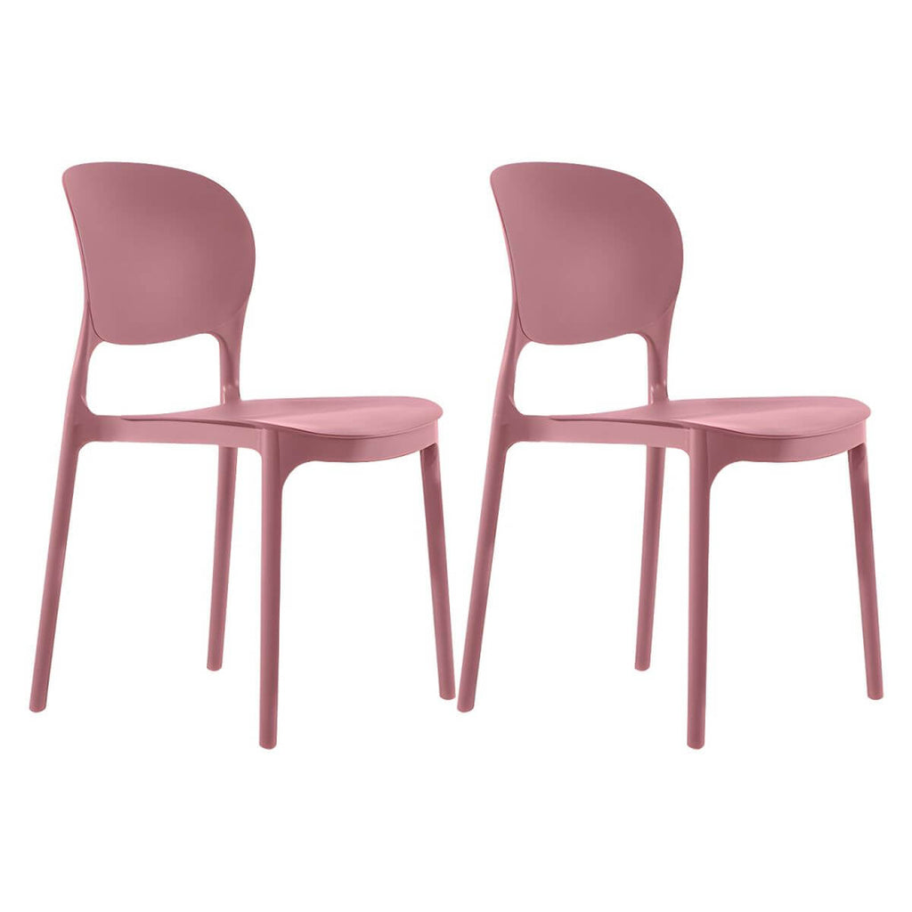 Stackable modern side chair with low back made of plastic and acrylic, perfect for contemporary dining