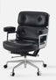 Calm Mid-Century Executive Office Chair in Oil-Wax Faux Leather