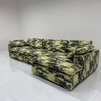 Camo Linen Cotton Sectional Sofa With Chaise, Low-Profile Artistic Lounge Main Product Image