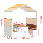 Canopy Pavilion Outdoor Dining Bench Set with Aluminum Frame and Privacy Panels Dimensions