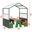 Canopy Pavilion Outdoor Dining Bench Set with Aluminum Frame and Privacy Panels