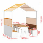 Canopy Pavilion Outdoor Dining Bench Set with Aluminum Frame and Privacy Panels Dimensions