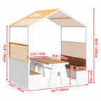 Canopy Pavilion Outdoor Dining Bench Set with Aluminum Frame and Privacy Panels Dimensions