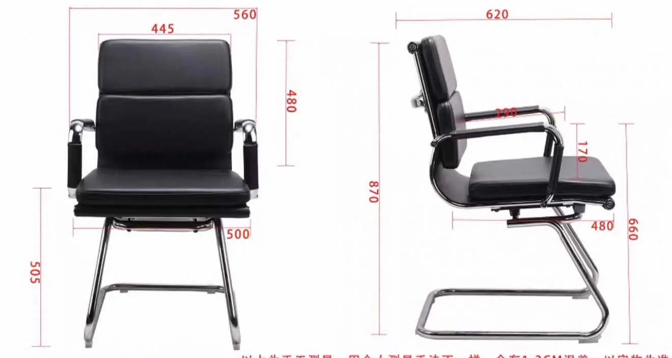 Cantilever Executive Office Chair – Black Faux Leather with Chrome Base
