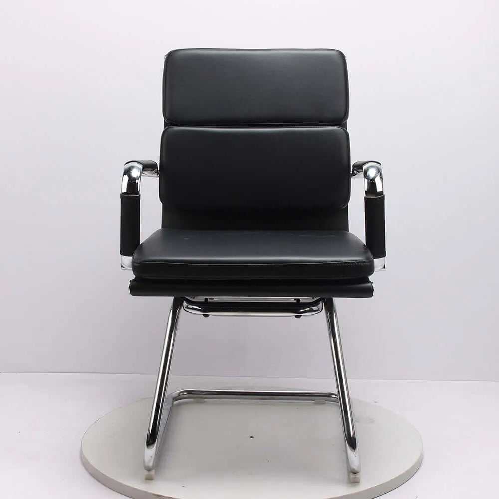 Cantilever Executive Office Chair – Black Faux Leather with Chrome Base Secondary image