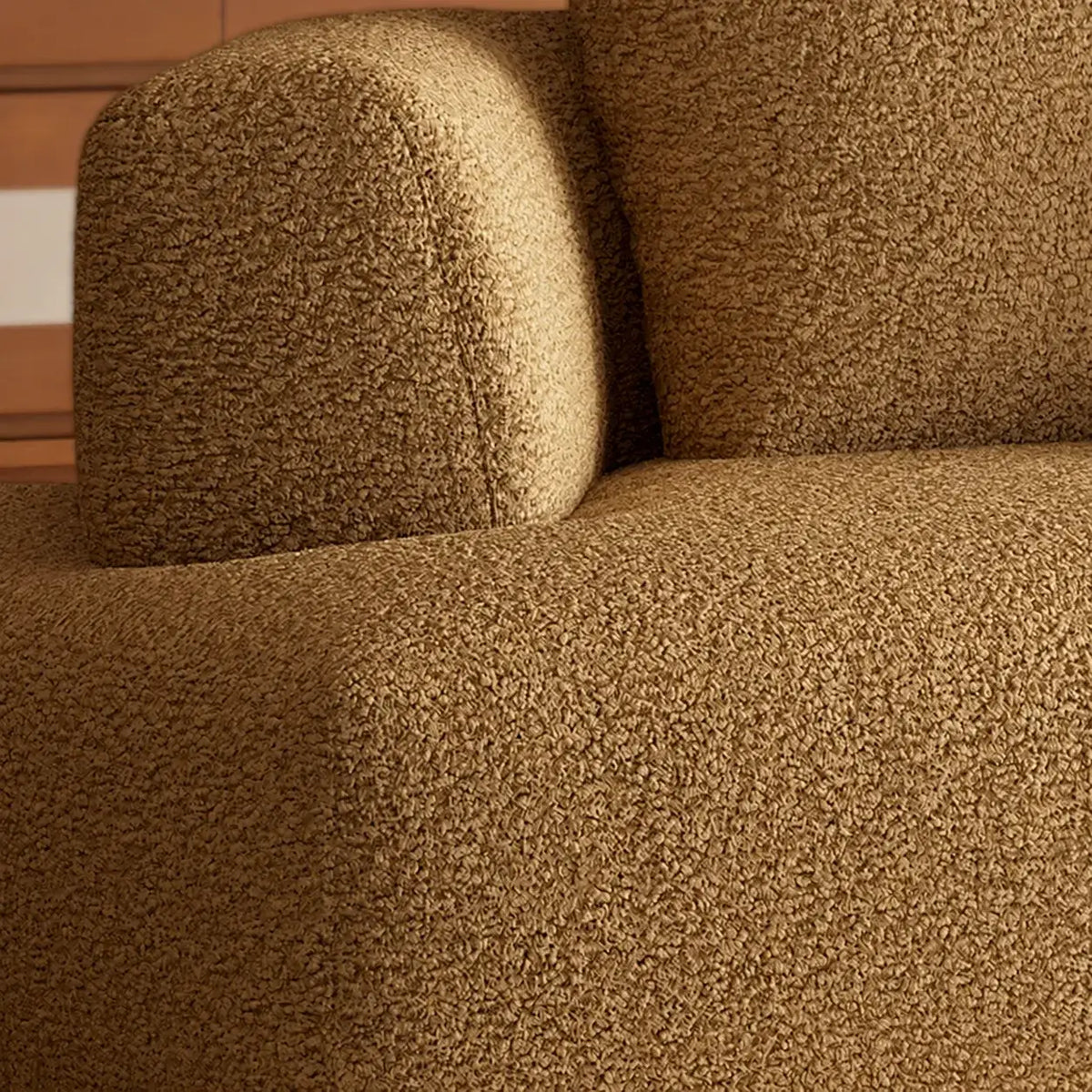 Caramel Textured Modular Sofa with Low Lounge Silhouette
