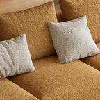 Caramel Textured Modular Sofa with Low Lounge Silhouette