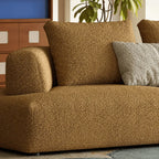 Caramel Textured Modular Sofa with Low Lounge Silhouette