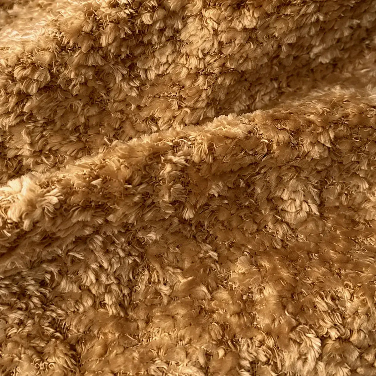 Caramel Textured Modular Sofa with Low Lounge Silhouette