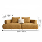 Caramel Textured Modular Sofa with Low Lounge Silhouette Dimensions