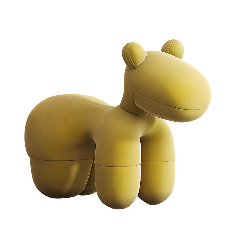 Caramel Upholstered Animal-Themed Chair for Kids Playroom