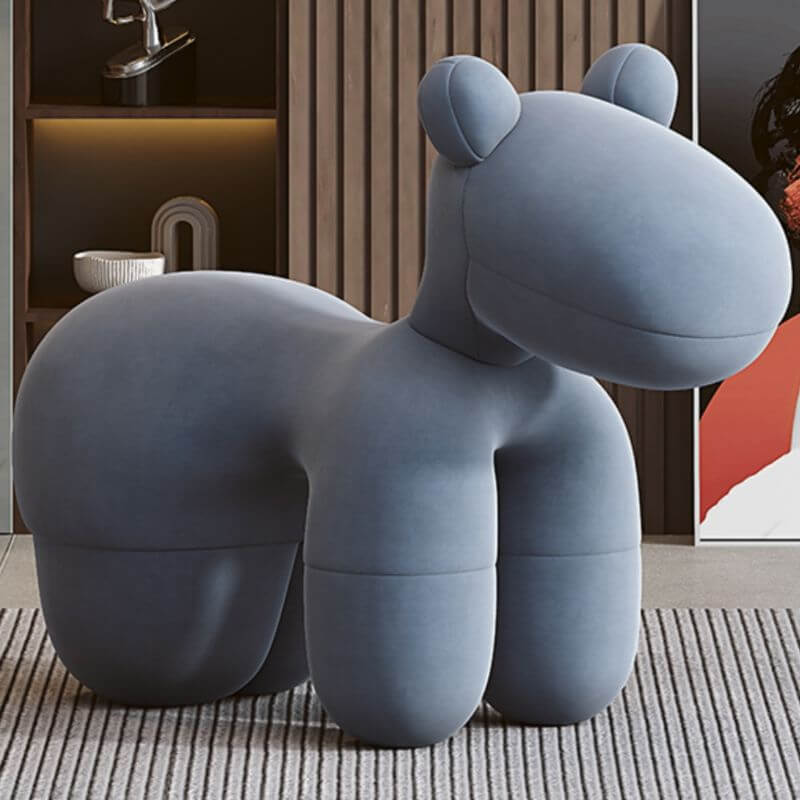 Caramel Upholstered Animal-Themed Chair for Kids Playroom