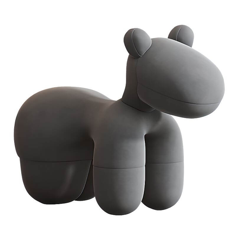 Caramel Upholstered Animal-Themed Chair for Kids Playroom