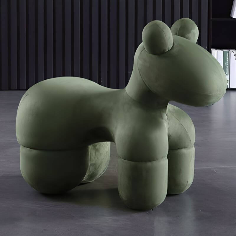 Caramel Upholstered Animal-Themed Chair for Kids Playroom