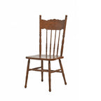 Carved High-Back Windsor Chair Series in Rustic Solid Wood for Dining and Study