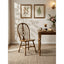 Carved Solid Wood Windsor Chair Series with Arched Back and Vintage Walnut Finish