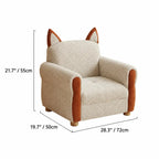 Cat Ear Kids Sofa Chair in Cream Boucle for Reading Corners Dimensions