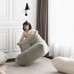 Caterpillar Themed Kids Sofa - Soft Sherpa Upholstery