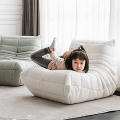Caterpillar Themed Kids Sofa - Soft Sherpa Upholstery