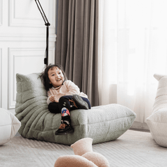 Caterpillar Themed Kids Sofa - Soft Sherpa Upholstery