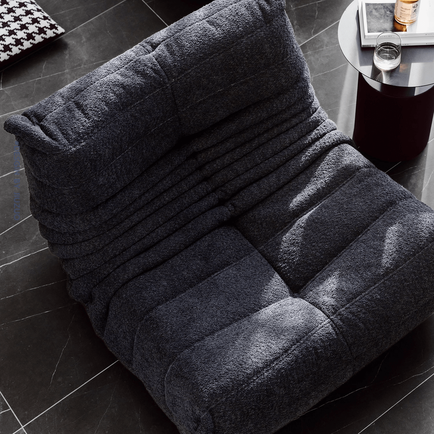 Caterpillar Themed Kids Sofa - Soft Sherpa Upholstery