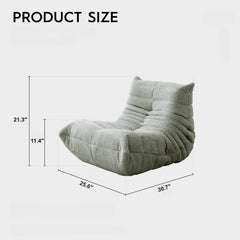 Caterpillar Themed Kids Sofa - Soft Sherpa Upholstery Dimensions