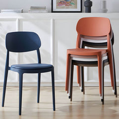 Plastic Scandinavian Living Room Side Chair Matte Finish Open Back Dining Chair Dining Chairs