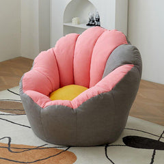 Minimalist Solid Color Lemon Color Cotton Blend Papasan Chair with Slipcover and Sewn Pillow Back Accent Chairs