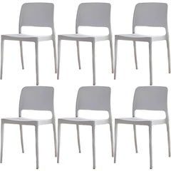 Scandinavian Plastic & Acrylic Dining Chair with Low Back Rest and Armless Design Dining Chairs