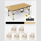 Foldable outdoor dining set with chairs and table, ideal for camping and backyard BBQs