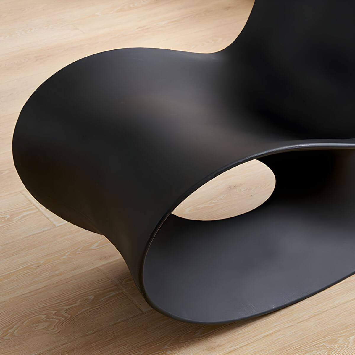 Acrylic contemporary indoor rocking chair without armrest in solid color