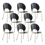 Scandinavian style stackable armless side chair made of plastic and acrylic for dining