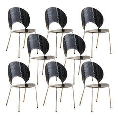 Scandinavian Style Stackable Armless Side Chair in Plastic & Acrylic Dining Chairs