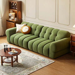 101.18" Smart Electric Reclining Sofa–Extendable Green Microfiber Velvet Couch
