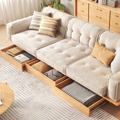 Velvet Sofa Combinable Multi-seater Bottom Drawer Design