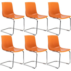 Scandinavian Style Plastic & Acrylic Side Chair Silver Legs Non-Upholstered Chair Dining Chairs