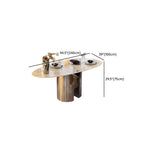 Oblong marble dining table with white Art Deco style and fixed legs