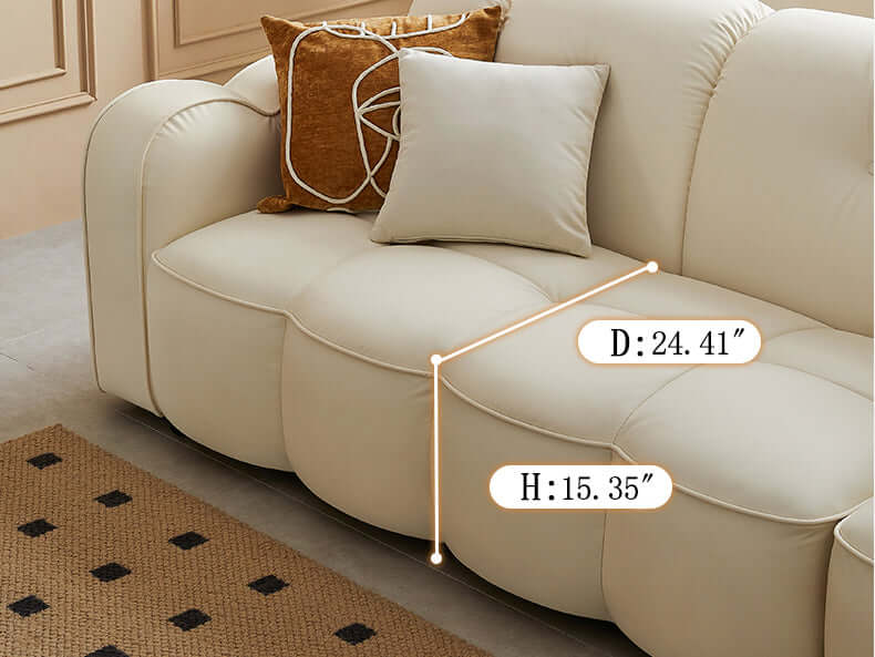 Three seater modern sofa with cat scratch resistant cloth fabric for durable comfort