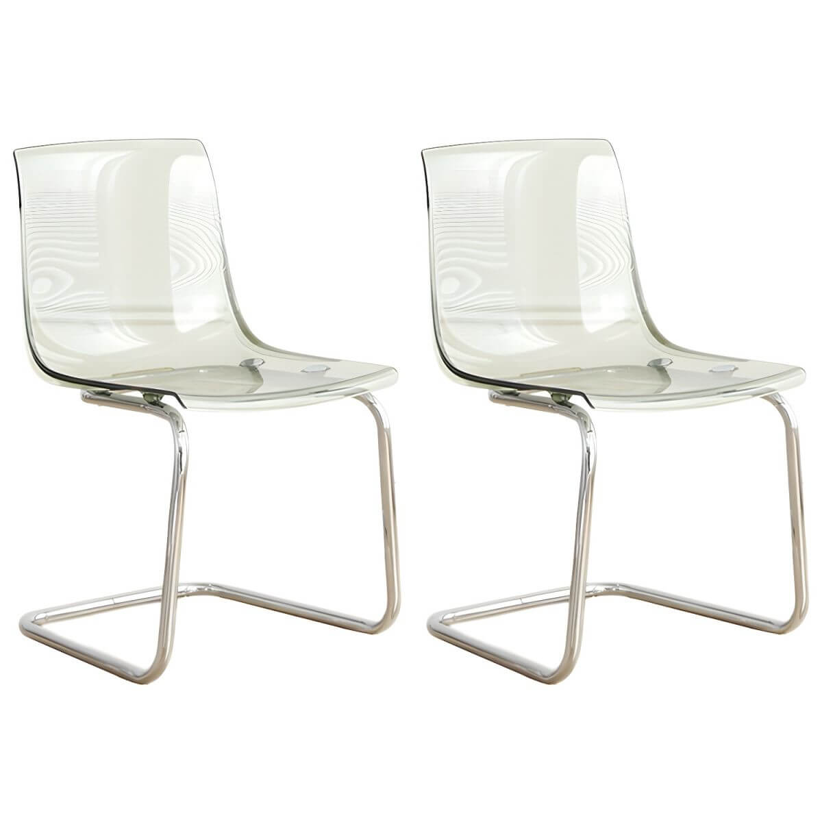 Scandinavian style plastic and acrylic non-upholstered side dining chair