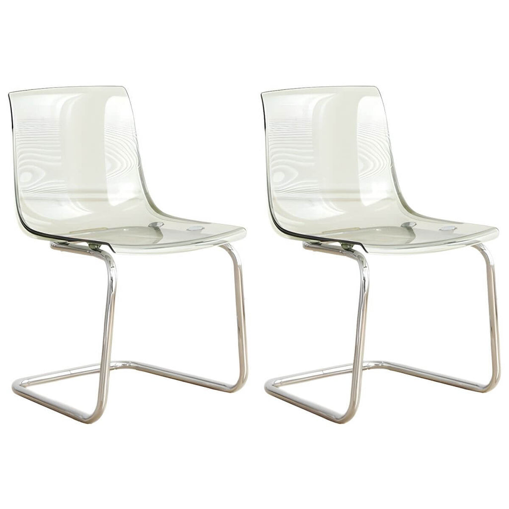 Scandinavian style plastic and acrylic non-upholstered side dining chair